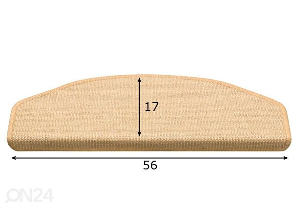 Лестничный коврик для ступеньки Sisal 17x56 cm размеры
