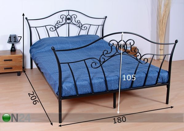 Металлическая кровать Karmen 160x200 cm размеры