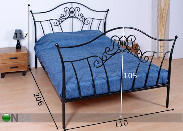 Металлическая кровать Karmen 90x200 cm размеры