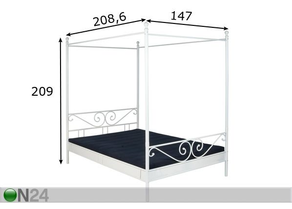 Металлическая кровать Manege 140x200 cm размеры