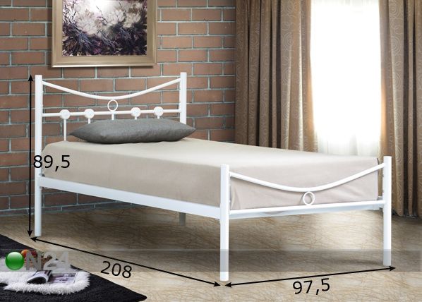 Металлическая кровать Patrick 90x200 cm размеры
