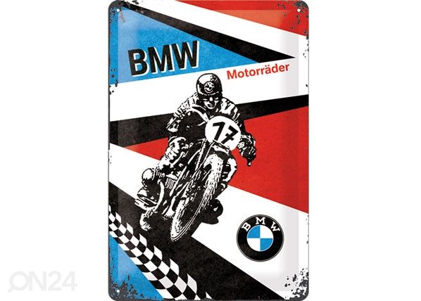Металлический постер в ретро-стиле BMW Motorräder 20x30 см