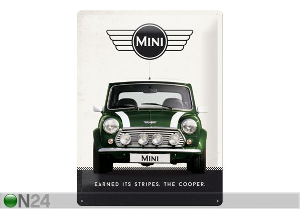 Металлический постер в ретро-стиле Mini Cooper 30x40 cm