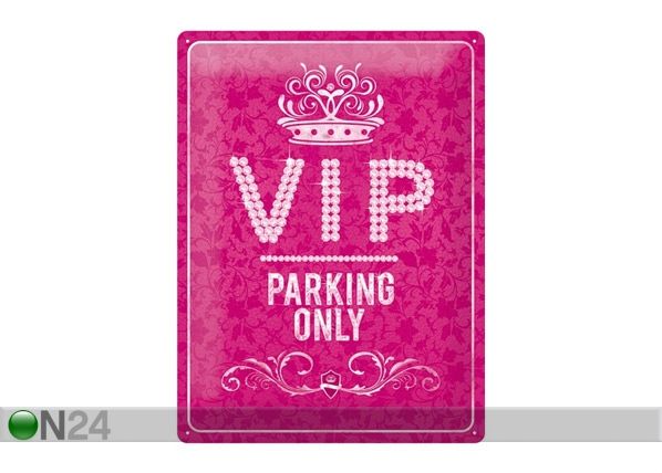 Металлический постер в ретро-стиле VIP Parking Only Pink 30x40 см
