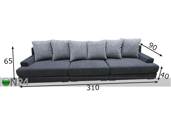 Модульный диван Rudolf размеры