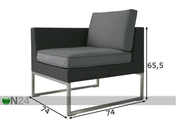Модульный диван Steel, левосторонний размеры