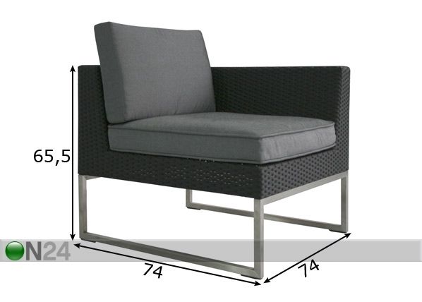 Модульный диван Steel, правосторонний размеры