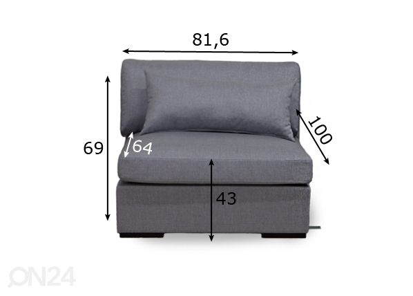 Модуль дивана Comforto 81,6 cm размеры