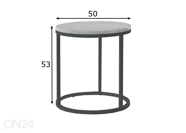 Мраморный столик Accent Ø50 cm размеры