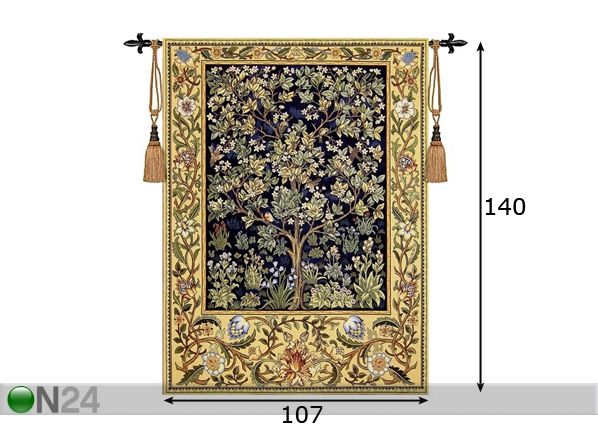 Настенный ковер Гобелен Tree Of Life 140x107 см размеры