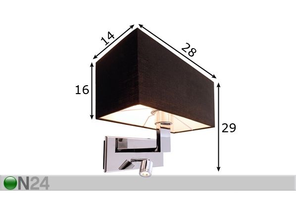 Настенный светильник Roberta LED со светом для чтения размеры