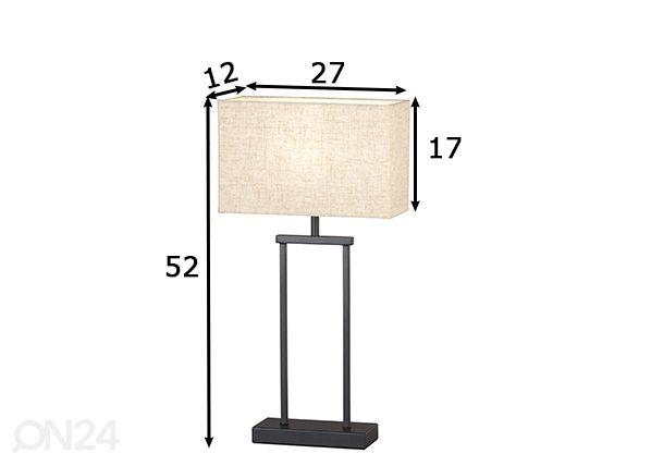 Настольная лампа Ann 52 cm, песочный/чёрный размеры