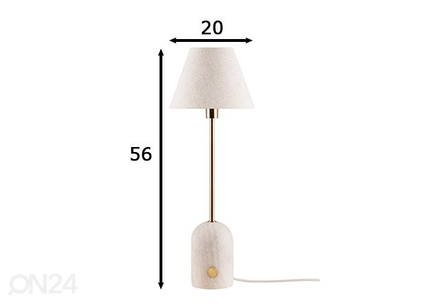 Настольная лампа Gino 20, бежевый размеры