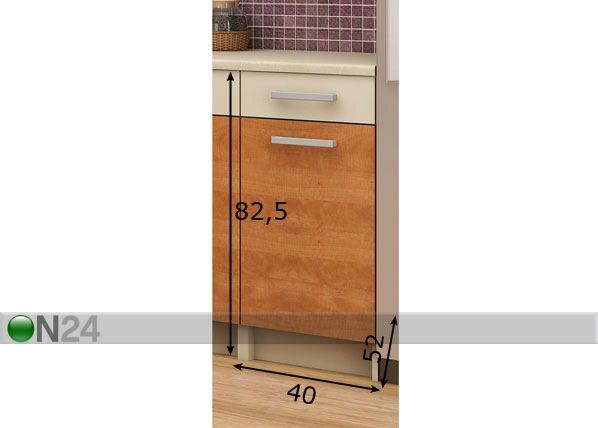 Нижний кухонный шкаф с одним ящиком 40 cm размеры