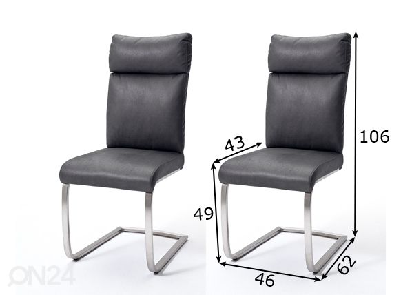 Обеденные стулья Rabea, 2 шт размеры