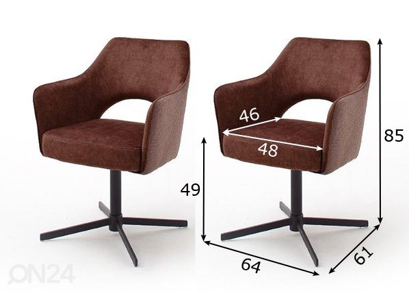 Обеденные стулья Valletta, 2 шт размеры