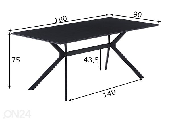 Обеденный стол 90x180 cm размеры
