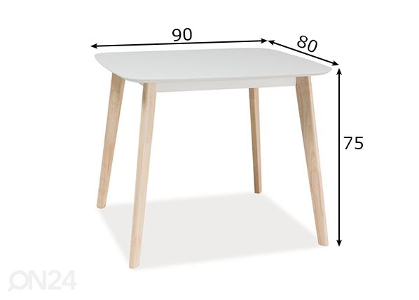 Обеденный стол 90x80 cm размеры