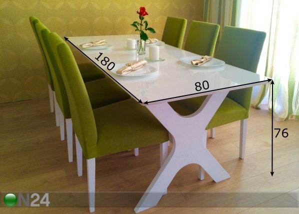 Обеденный стол Aire 80x180 cm размеры