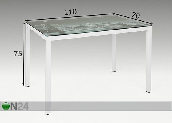 Обеденный стол Amy 70x110 cm размеры