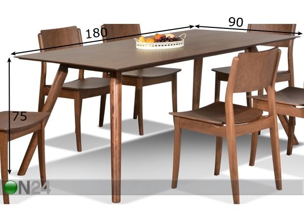 Обеденный стол Bali 180x90 cm размеры
