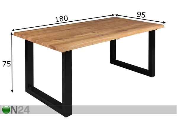 Обеденный стол Bergamo 180x95 cm размеры