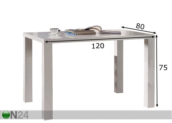 Обеденный стол Canberra 120x80 cm размеры