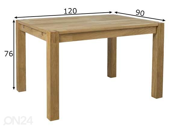 Обеденный стол Chicago New 90x120 см размеры