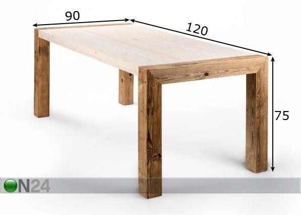 Обеденный стол Cottage 120x90 cm размеры