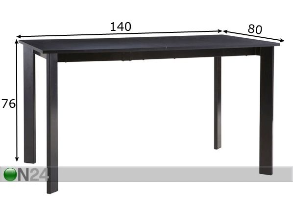 Обеденный стол E-Lux 140x80 cm размеры