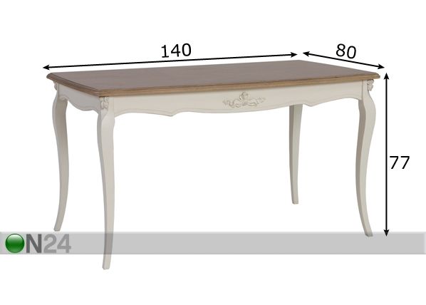 Обеденный стол Elizabeth 140x80 см размеры