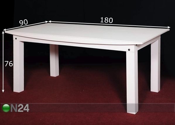 Обеденный стол Emilia 90x180 cm размеры