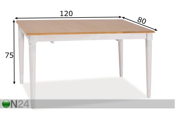 Обеденный стол Fado 120x80 cm размеры