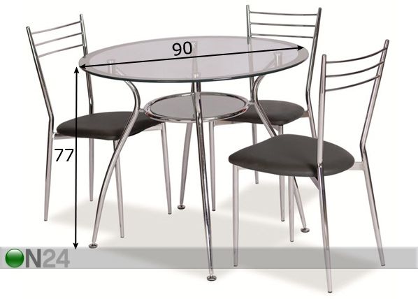 Обеденный стол Finezja Ø 90 cm размеры