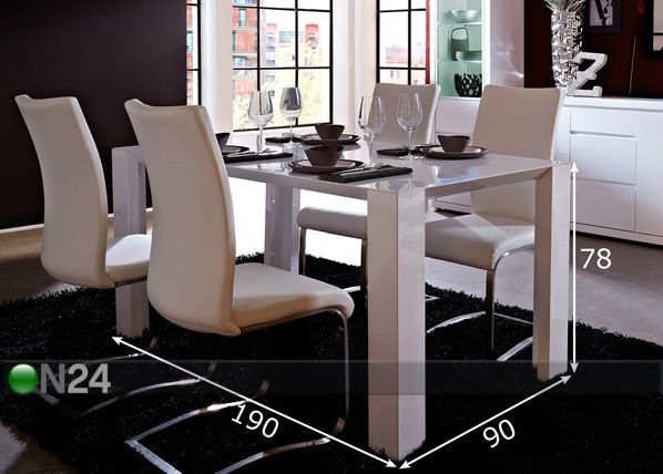 Обеденный стол Fino 90x190 см размеры