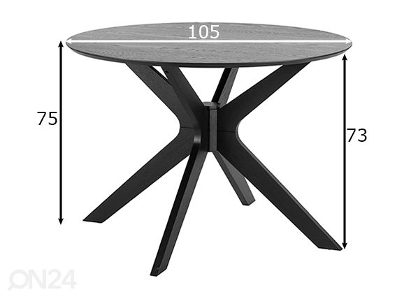 Обеденный стол Fresno Ø 105 cm размеры