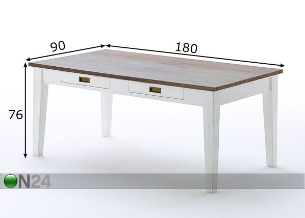 Обеденный стол Gomera 180x90 cm размеры
