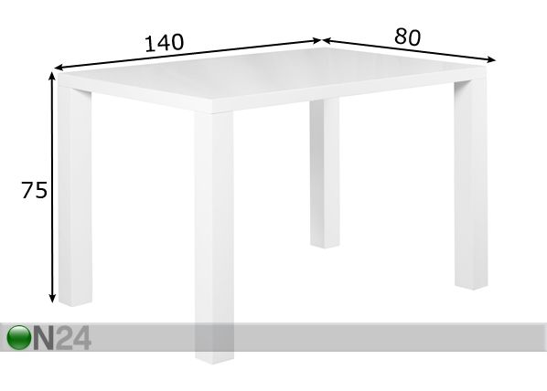Обеденный стол Julia 140x80 cm размеры