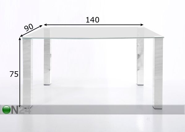 Обеденный стол Kante 90x140 cm размеры