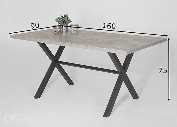 Обеденный стол Karen II 90x160 cm размеры