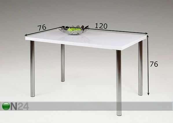 Обеденный стол Karin 76x120 cm размеры
