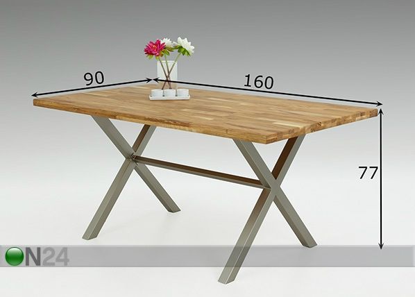 Обеденный стол Katja I 90x160 cm размеры