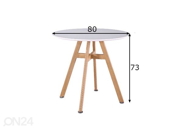 Обеденный стол Kaytlin Ø 80 cm размеры