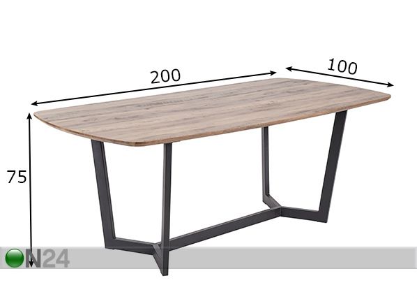 Обеденный стол Köln 100x200 cm размеры