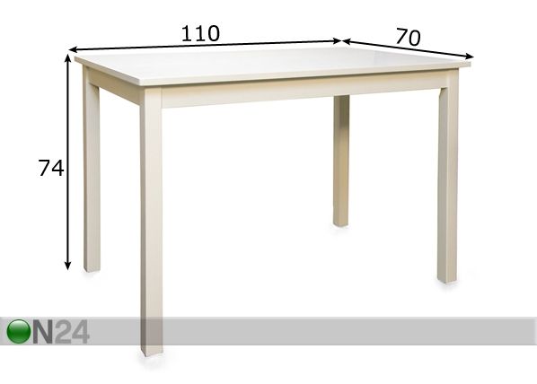 Обеденный стол Loreta 70x110 cm размеры