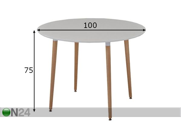 Обеденный стол Lund Ø 100 cm размеры