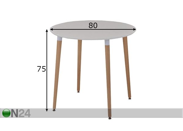 Обеденный стол Lund Ø 80 cm размеры