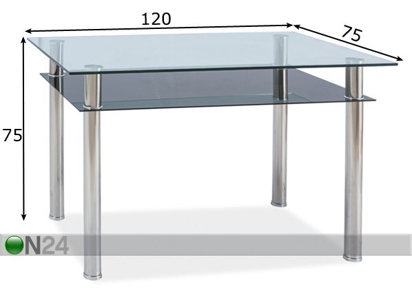 Обеденный стол Madras 120x75 cm размеры