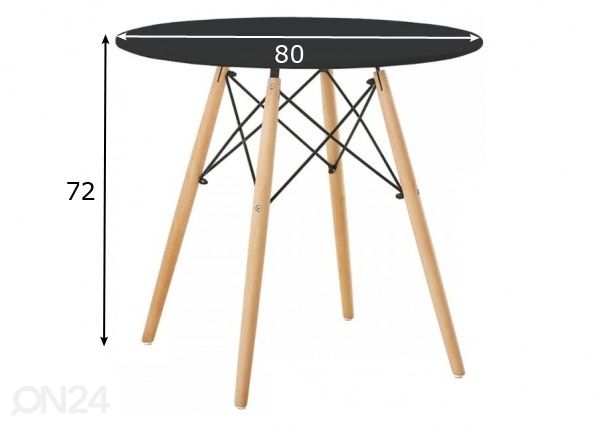 Обеденный стол Mattias Ø 80 cm размеры
