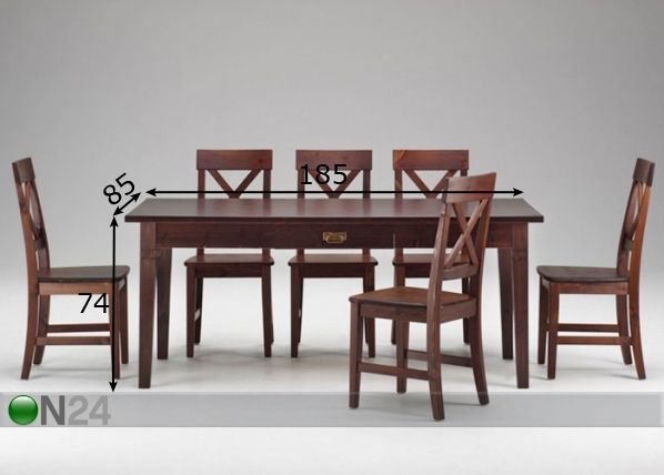 Обеденный стол Monaco 85x185 cm размеры